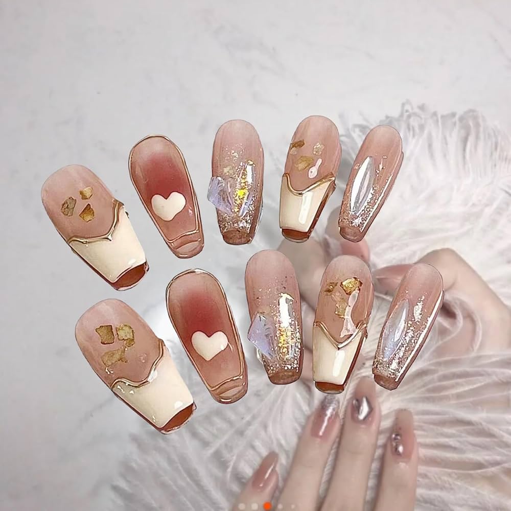 NXS Nails custom handmade press-on nail designs with intricate details and professional quality craftsmanship